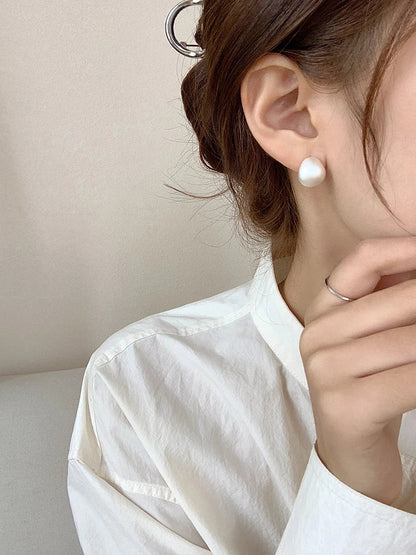 European & American Minimalist Matte Brushed Metal Drop Earrings