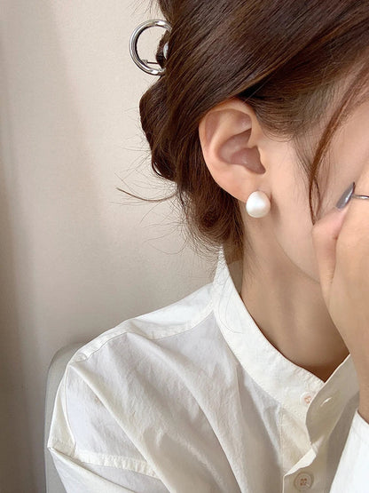 European & American Minimalist Matte Brushed Metal Drop Earrings