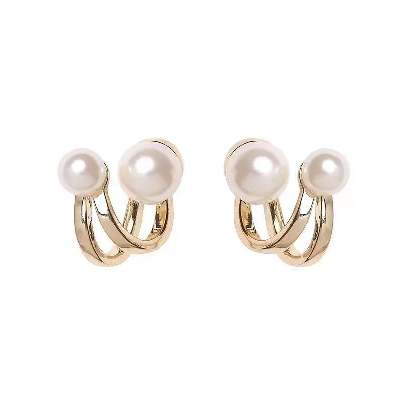 Retro Luxury Pearl Stud Earrings