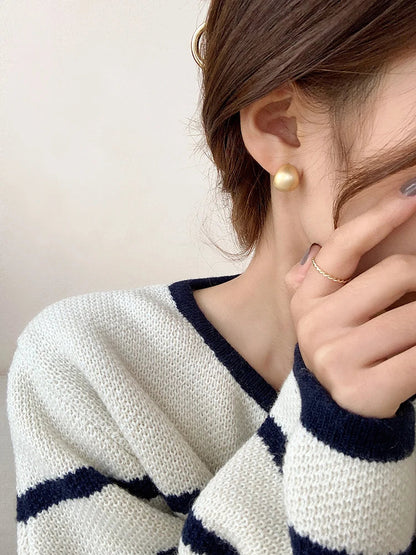 European & American Minimalist Matte Brushed Metal Drop Earrings