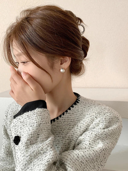 European & American Minimalist Matte Brushed Metal Drop Earrings