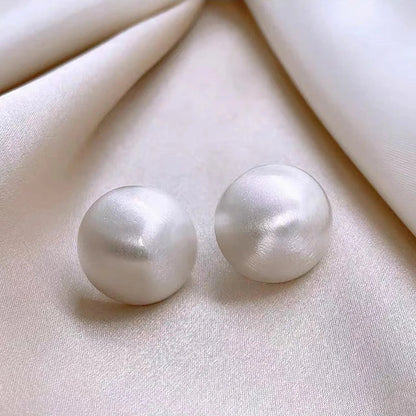 Luxurious Simple Brushed Frosted Metal Semicircle Earrings