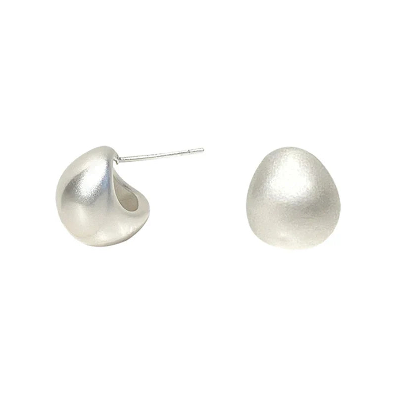 European & American Minimalist Matte Brushed Metal Drop Earrings