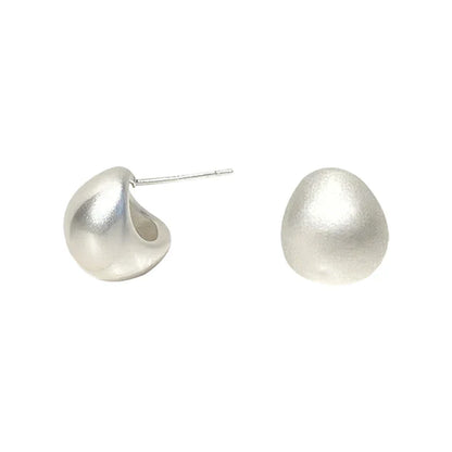 European & American Minimalist Matte Brushed Metal Drop Earrings