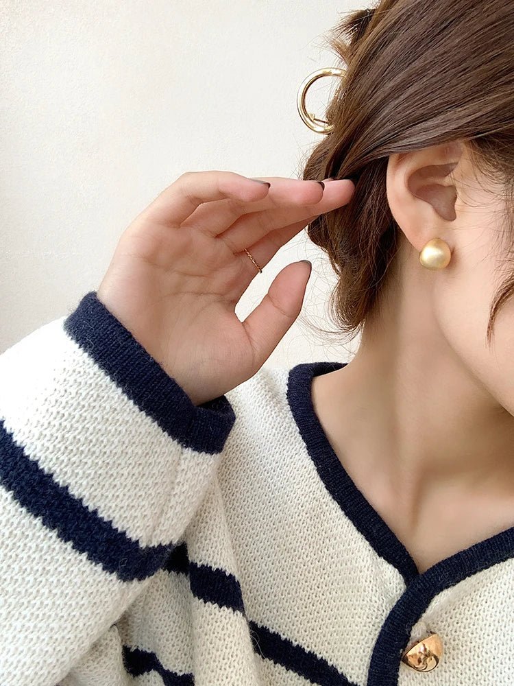 European & American Minimalist Matte Brushed Metal Drop Earrings - DROVA