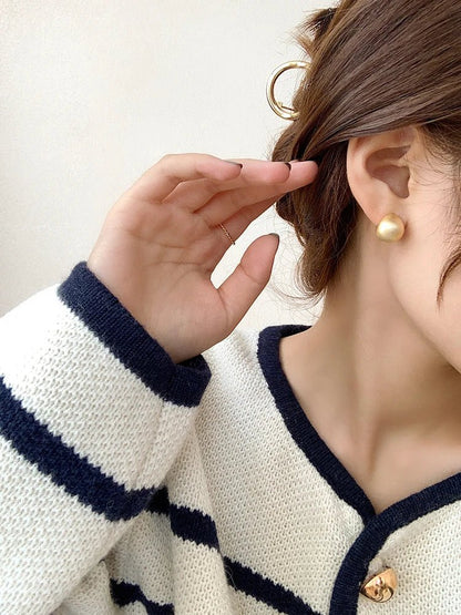 European & American Minimalist Matte Brushed Metal Drop Earrings - DROVA