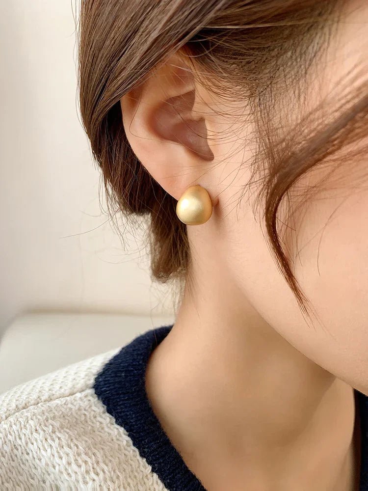 European & American Minimalist Matte Brushed Metal Drop Earrings - DROVA