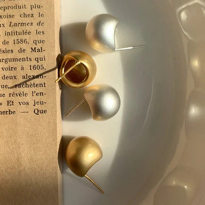 European & American Minimalist Matte Brushed Metal Drop Earrings - DROVA