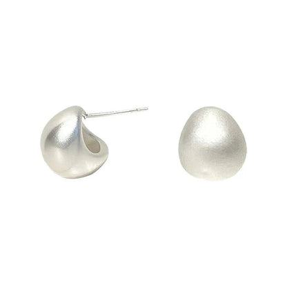 European & American Minimalist Matte Brushed Metal Drop Earrings - DROVA