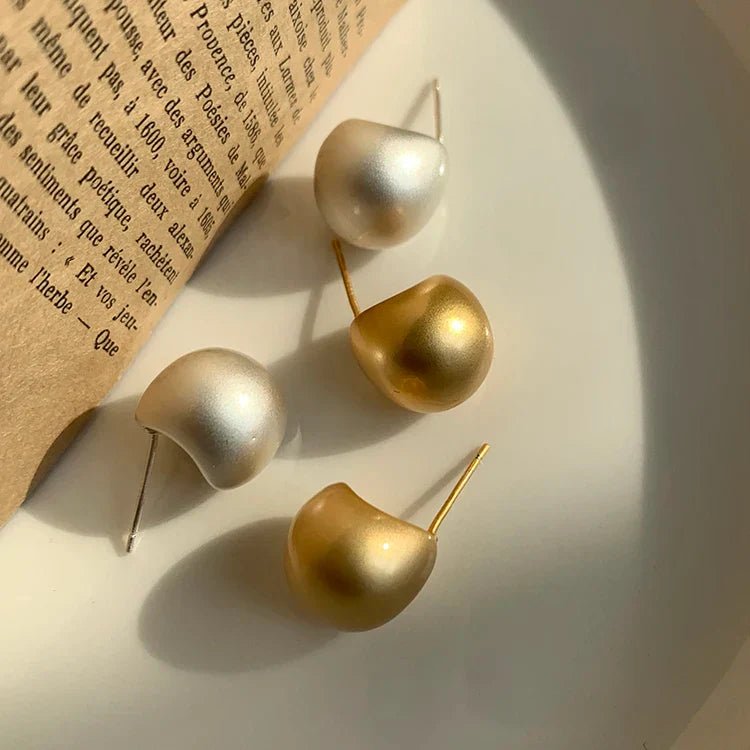 European & American Minimalist Matte Brushed Metal Drop Earrings - DROVA