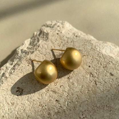 European & American Minimalist Matte Brushed Metal Drop Earrings - DROVA