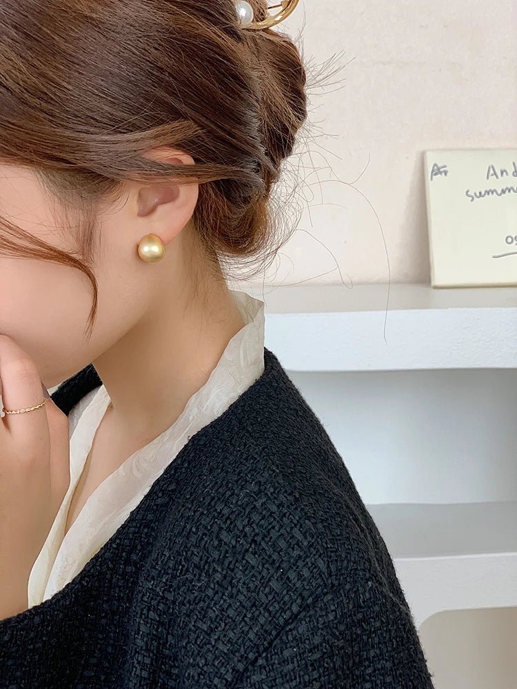 European & American Minimalist Matte Brushed Metal Drop Earrings - DROVA