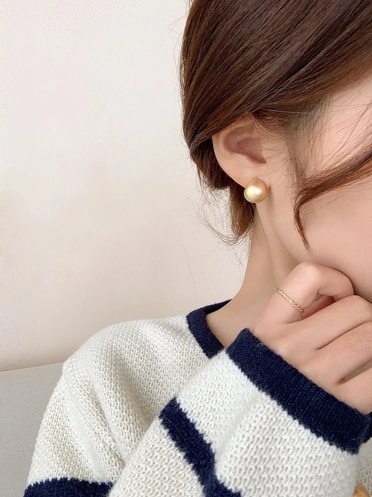 European & American Minimalist Matte Brushed Metal Drop Earrings - DROVA