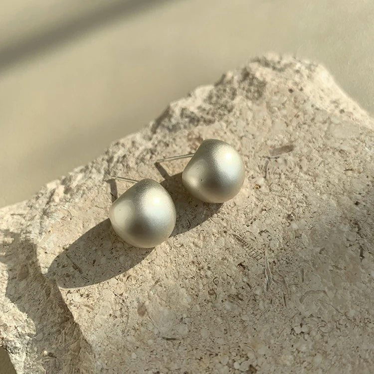 European & American Minimalist Matte Brushed Metal Drop Earrings - DROVA