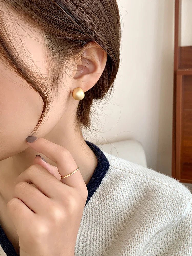 European & American Minimalist Matte Brushed Metal Drop Earrings - DROVA
