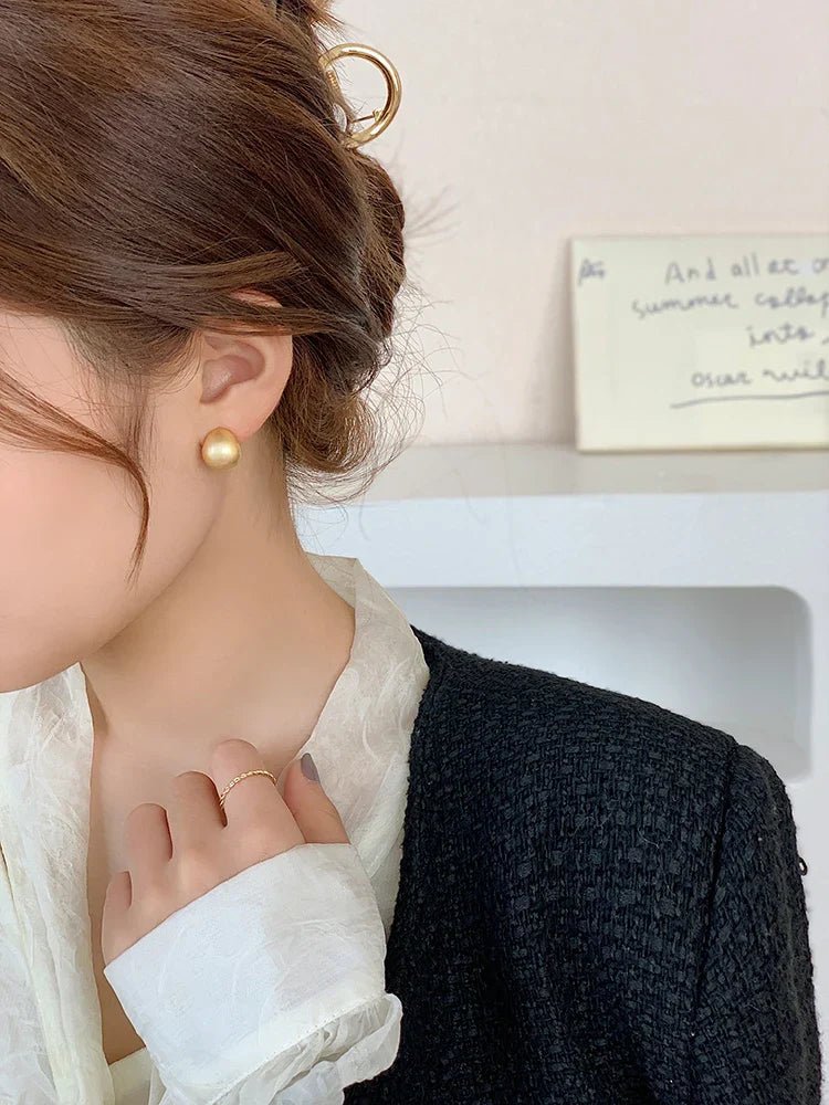European & American Minimalist Matte Brushed Metal Drop Earrings - DROVA