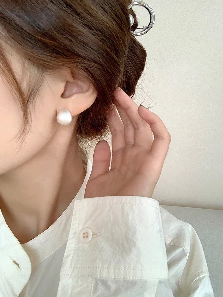 European & American Minimalist Matte Brushed Metal Drop Earrings - DROVA