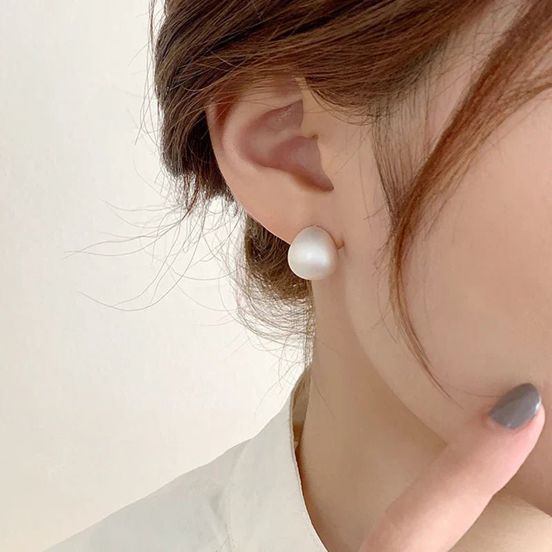 European & American Minimalist Matte Brushed Metal Drop Earrings - DROVA