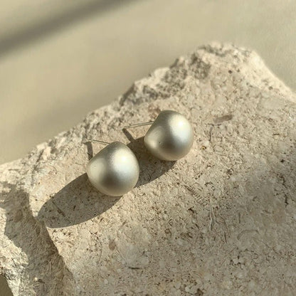 European & American Minimalist Matte Brushed Metal Drop Earrings - DROVA