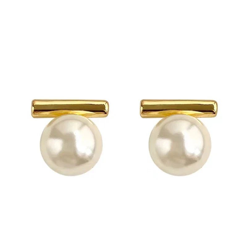 French Minimalist Grey Imitation Pearl Pendant Earrings - DROVA