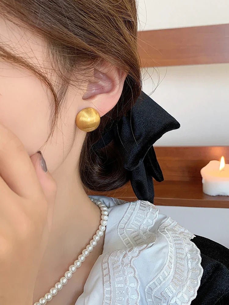 Luxurious Simple Brushed Frosted Metal Semicircle Earrings - DROVA