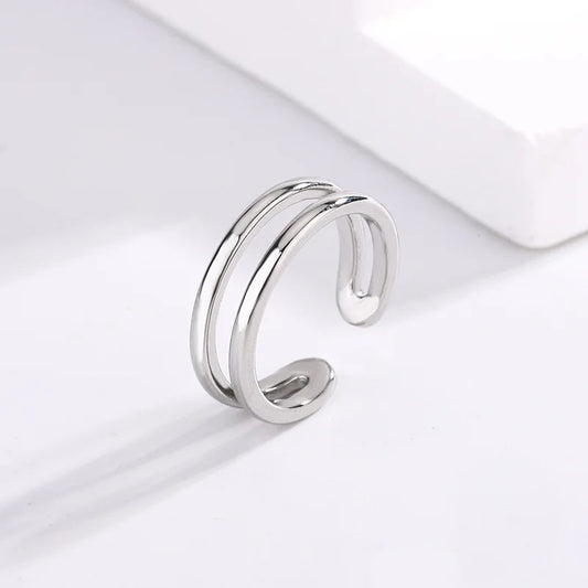 Double Toe Ring Silber