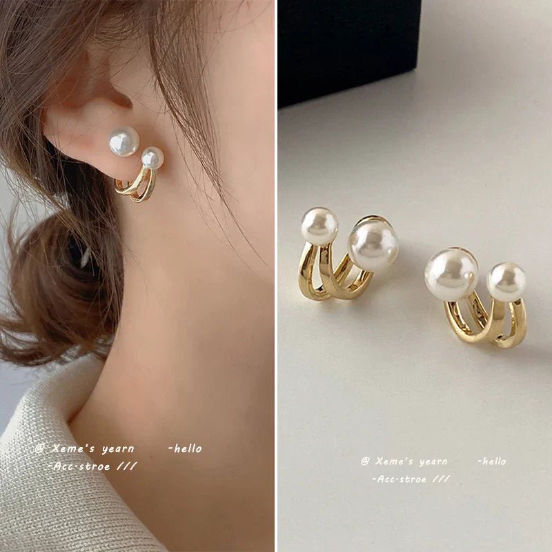 Retro Luxury Pearl Stud Earrings - DROVA