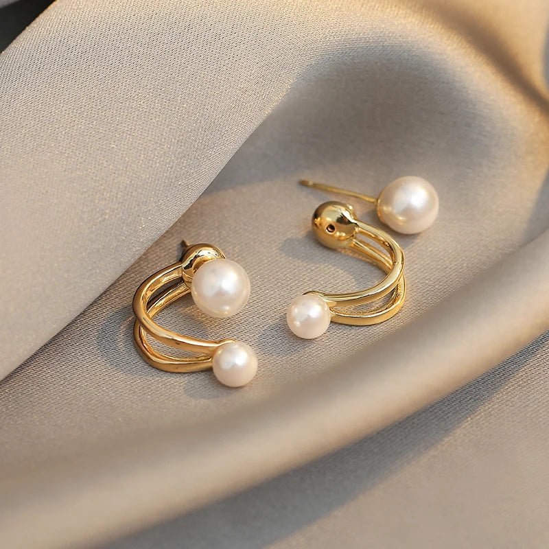 Retro Luxury Pearl Stud Earrings - DROVA